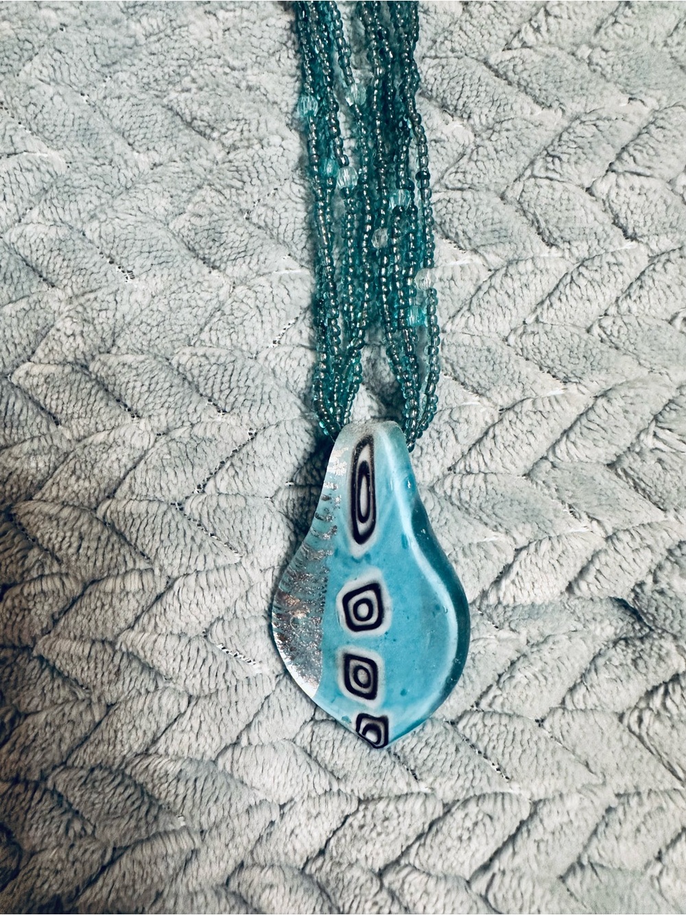 Glass Beaded Pendant Necklace